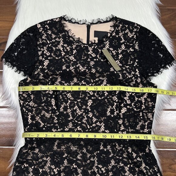 J. Crew Collection Women's Size 10 Black Lace Fit & Flare Dress F9096 - Picture 4 of 11